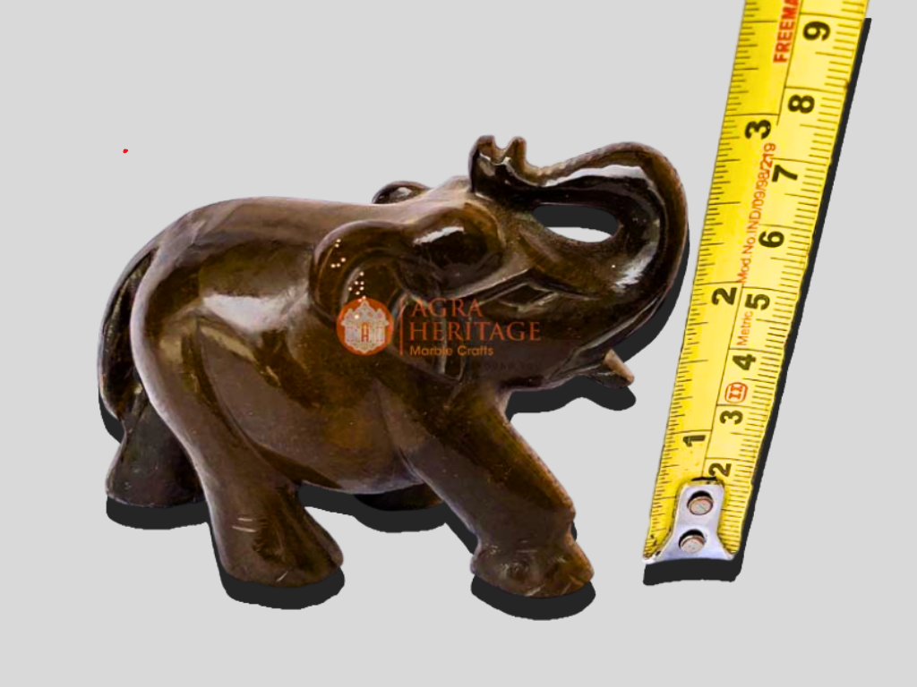 Tiger Eye Small Trunk Up Elephant Statue for Gift